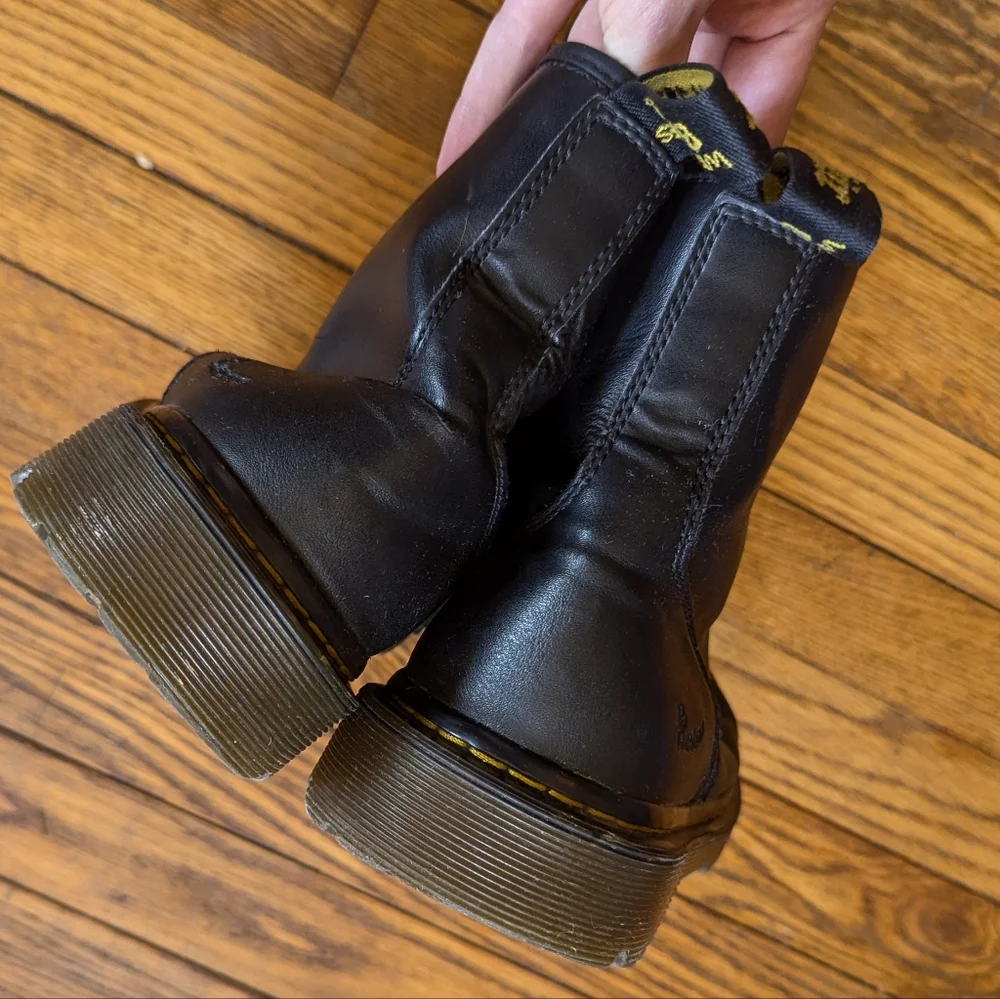 Dr. Marten Awley Black Leather Combat Boots